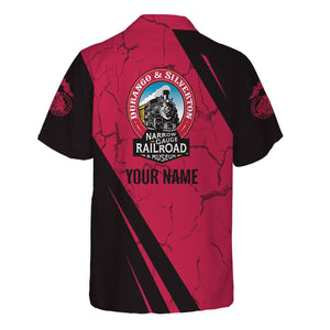 Railspirit Personalized Durango And Silverton Narrow Gauge Railroad Hawaiian Shirt Crackle Texture Style Shirt For Trackhead