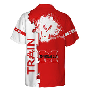 Railspirit Personalized Monongahela Railroad Hawaiian Shirt Engine Heartbeat and Track Love Style Shirt Gift Idea For Train Lovers