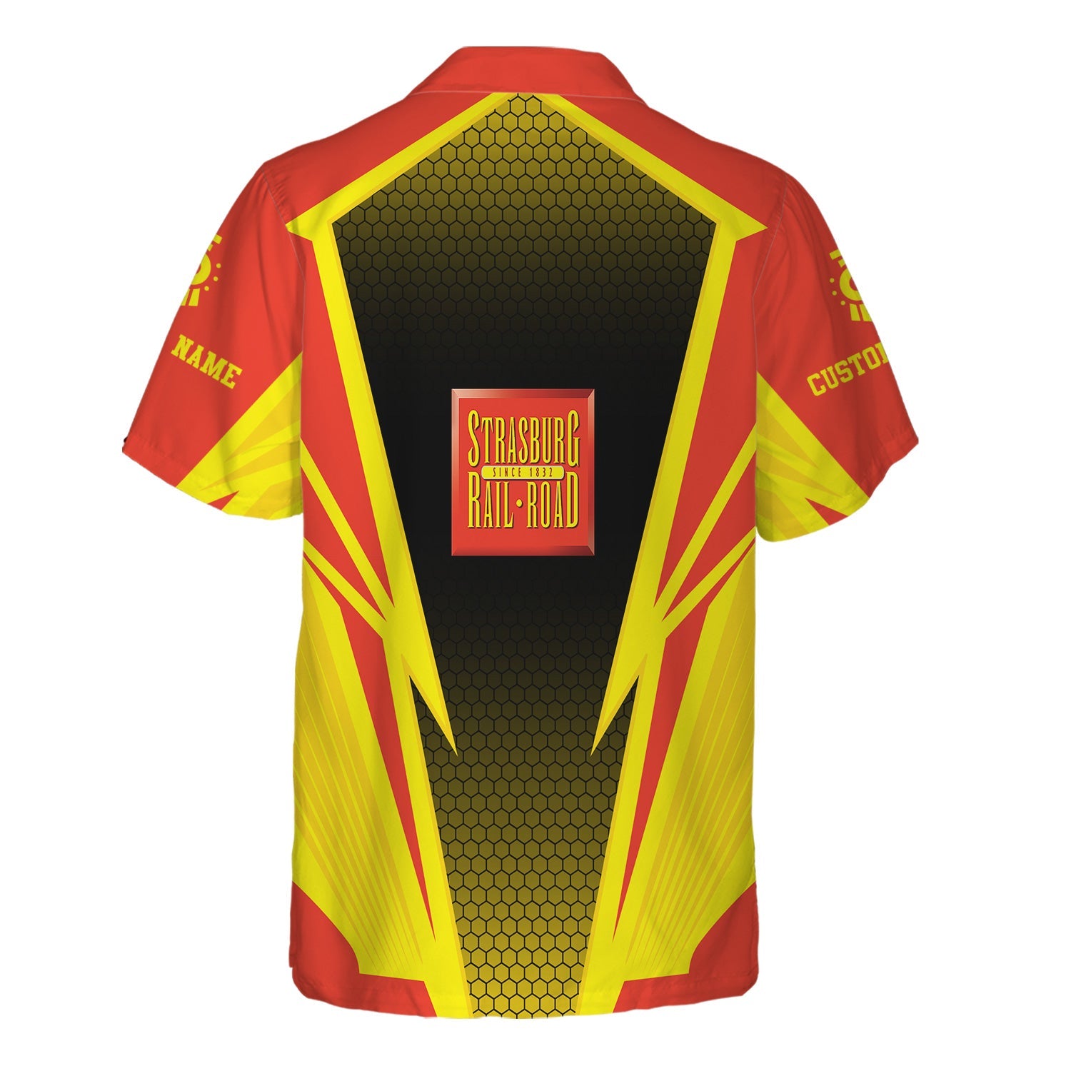 Railspirit Personalized Strasburg Railroad Hawaiian Shirt Lightning Graphic Style Shirt Gift Idea For Train Lover