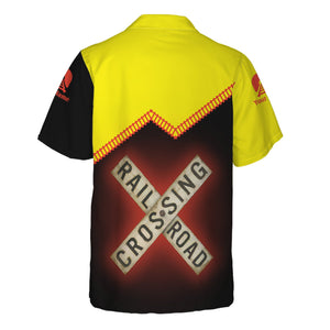 Railspirit Personalized Strasburg Railroad Hawaiian Shirt Railroad Crossing Printed Train Track Shirt