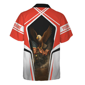 Railspirit Personalized Strasburg Railroad Hawaiian Shirt American Eagle Vintage Train Shirt