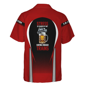 Railspirit  Personalized  Monon Railroad Hawaiian Shirt  Stress Is Caused By Not Having Enough Trains  Shirt All Over Print
