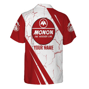 Railspirit Personalized Monon Railroad Hawaiian Shirt Crackle Texture Style Shirt For Trackhead