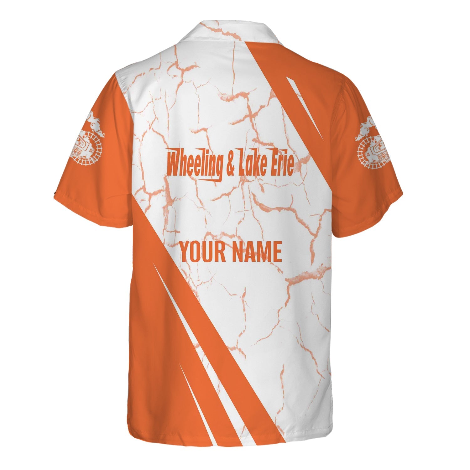 Railspirit Personalized Wheeling And Lake Erie Railroad Hawaiian Shirt Crackle Texture Style Shirt For Trackhead