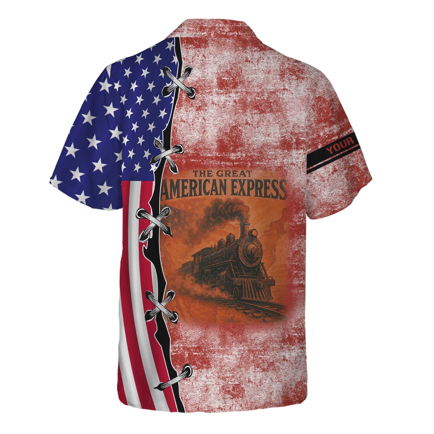 Railspirit Personalized New Hope Railroad Hawaiian Shirt Retro American Express Train With USA Flag Shirt