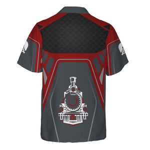 Railspirit Personalized Wisconsin Central Ltd Railroad Hawaiian Shirt Steam Locomotive Engine Graphic Train Shirt All Over Print