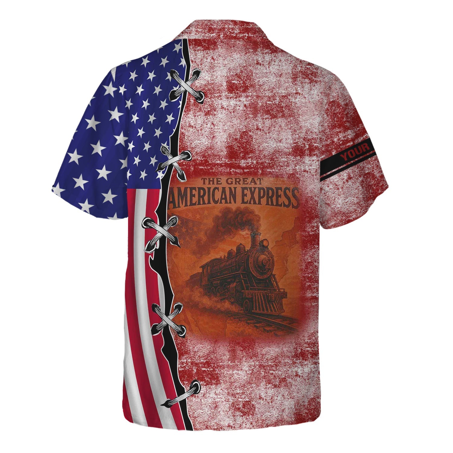 Railspirit Personalized Wisconsin Central Ltd Railroad Hawaiian Shirt Retro American Express Train With USA Flag Shirt