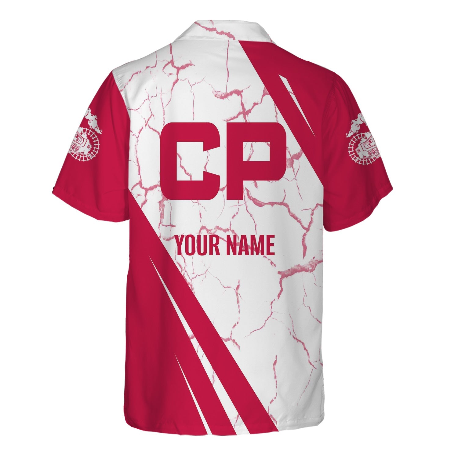 Railspirit Personalized Canadian Pacific Railroad Hawaiian Shirt Crackle Texture Style Shirt For Trackhead