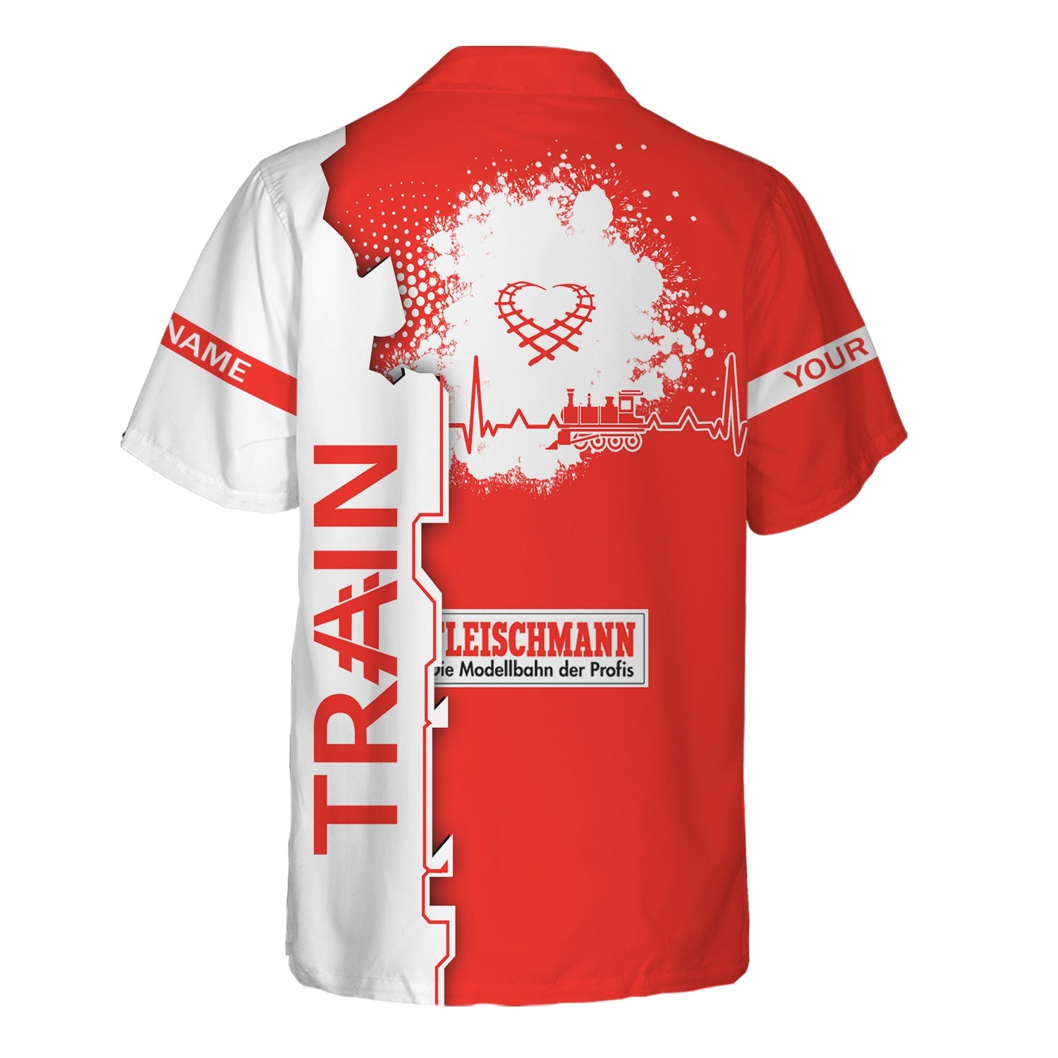 Railspirit Personalized Fleischmann And Western Railroad Hawaiian Shirt Engine Heartbeat and Track Love Style Shirt Gift Idea For Train Lovers