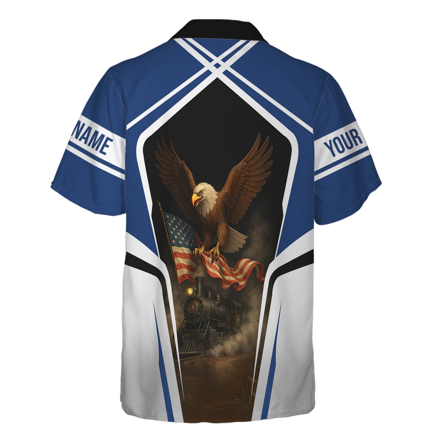 Railspirit Personalized Duluth, Winnipeg and Pacific Railway Hawaiian Shirt American Eagle Vintage Train Shirt