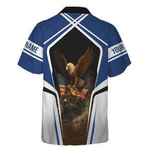 Railspirit Personalized Duluth, Winnipeg and Pacific Railway Hawaiian Shirt American Eagle Vintage Train Shirt