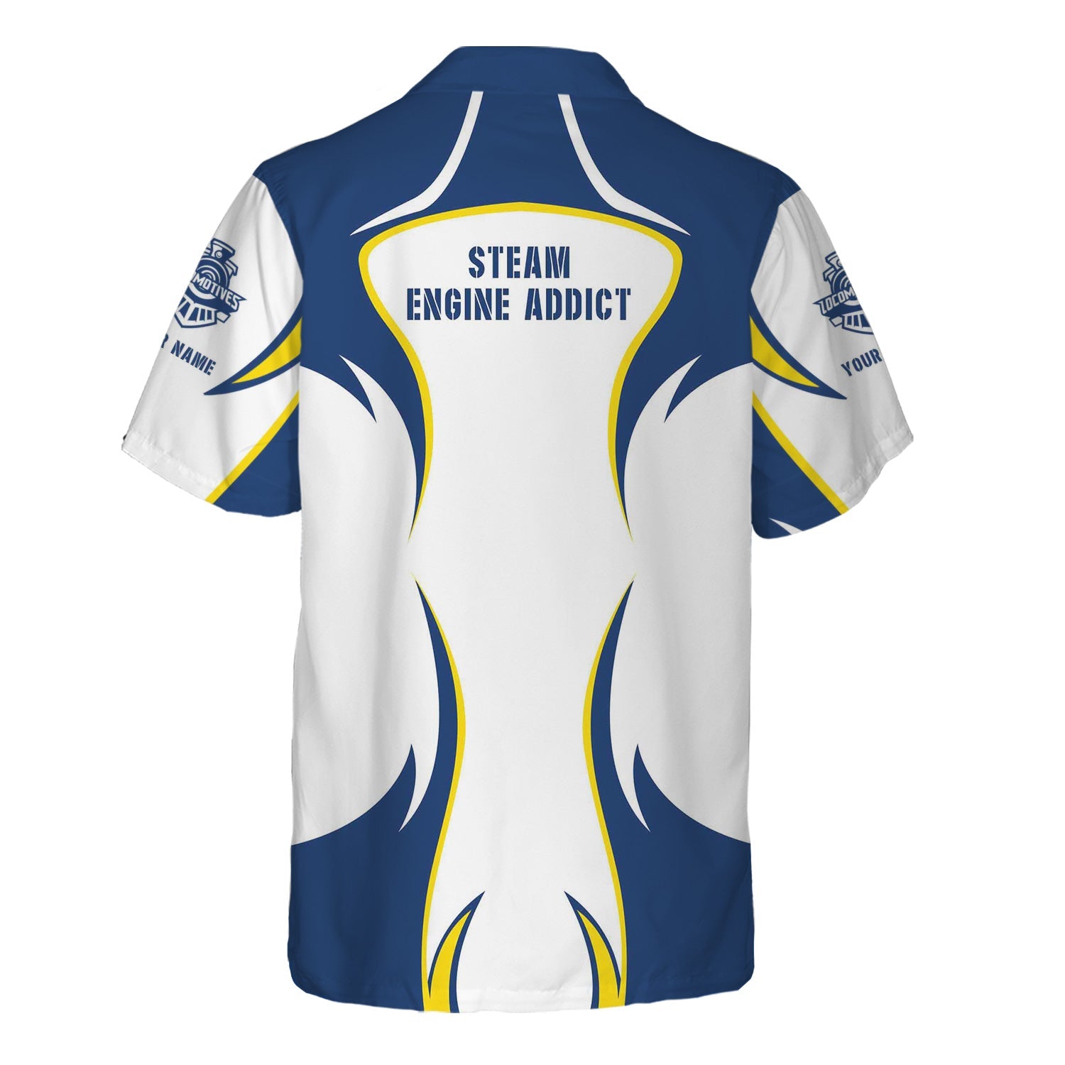 Railspirit Personalized Duluth, Winnipeg and Pacific Railway Hawaiian Shirt Distinctive Flame Style Shirt For Steam Engine Addict