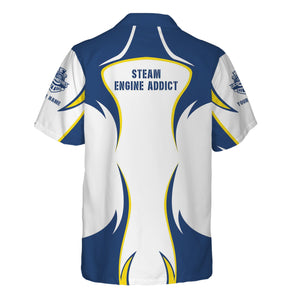 Railspirit Personalized Duluth, Winnipeg and Pacific Railway Hawaiian Shirt Distinctive Flame Style Shirt For Steam Engine Addict