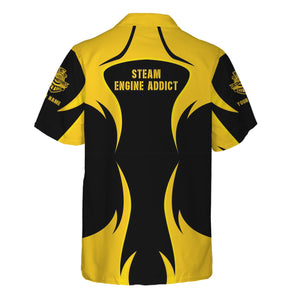 Railspirit Personalized Central of Georgia Railway Hawaiian Shirt Distinctive Flame Style Shirt For Steam Engine Addict