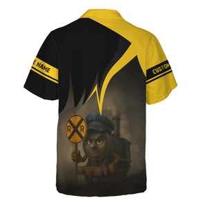 Railspirit Personalized Central of Georgia Railway Hawaiian Shirt Angry Train Hawaiian Shirt Gift Idea For Train Lover