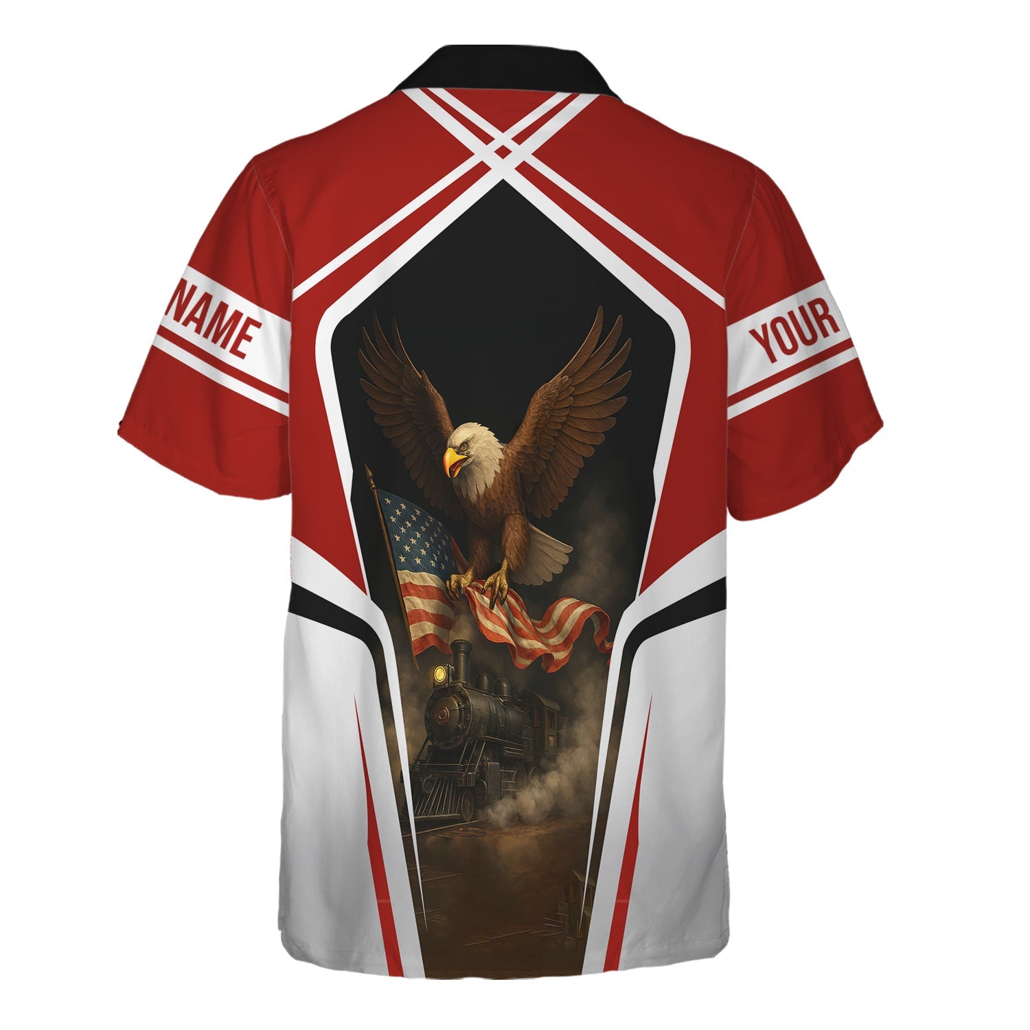 Railspirit Personalized Chicago South Shore and South Bend Railroad Hawaiian Shirt American Eagle Vintage Train Shirt