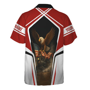 Railspirit Personalized Chicago South Shore and South Bend Railroad Hawaiian Shirt American Eagle Vintage Train Shirt