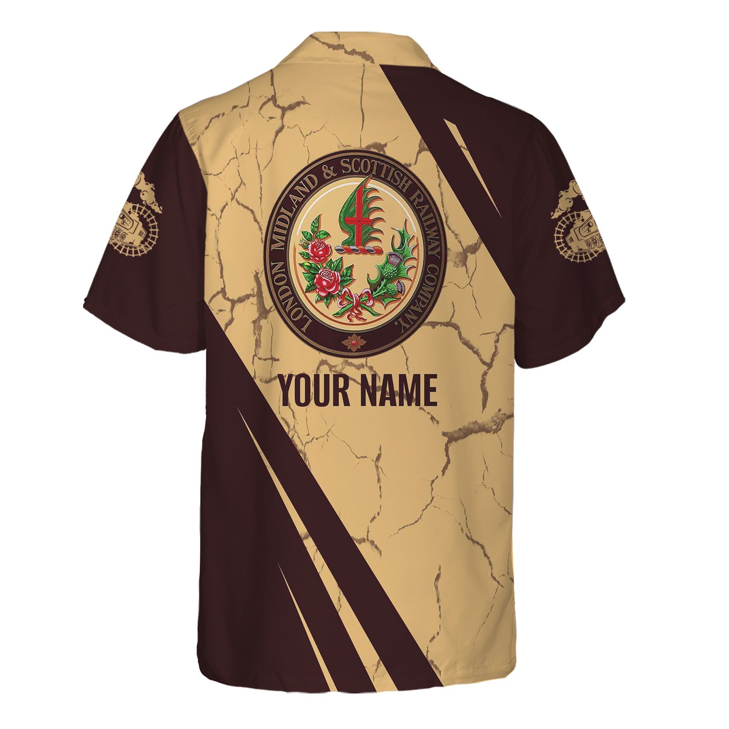 Railspirit Personalized London, Midland and Scottish Railway Hawaiian Shirt Crackle Texture Style Shirt For Trackhead