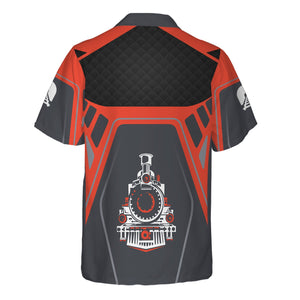 Railspirit Personalized British Railway Hawaiian Shirt Steam Locomotive Engine Graphic Train Shirt All Over Print