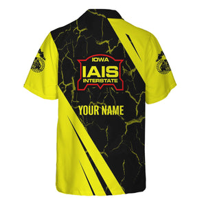 Railspirit Personalized Iowa Interstate Railroad Hawaiian Shirt Crackle Texture Style IAIS Shirt For Trackhead