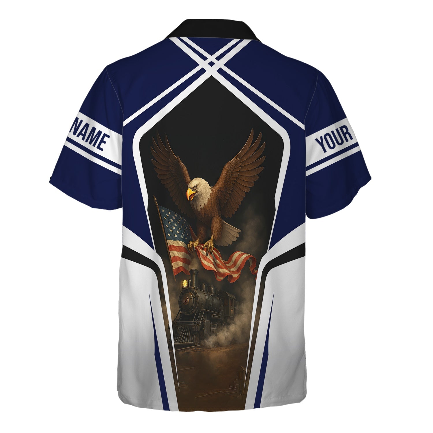 Railspirit Personalized CNJ Jersey Central Railroad Hawaiian Shirt American Eagle Vintage Train Shirt