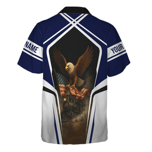 Railspirit Personalized CNJ Jersey Central Railroad Hawaiian Shirt American Eagle Vintage Train Shirt