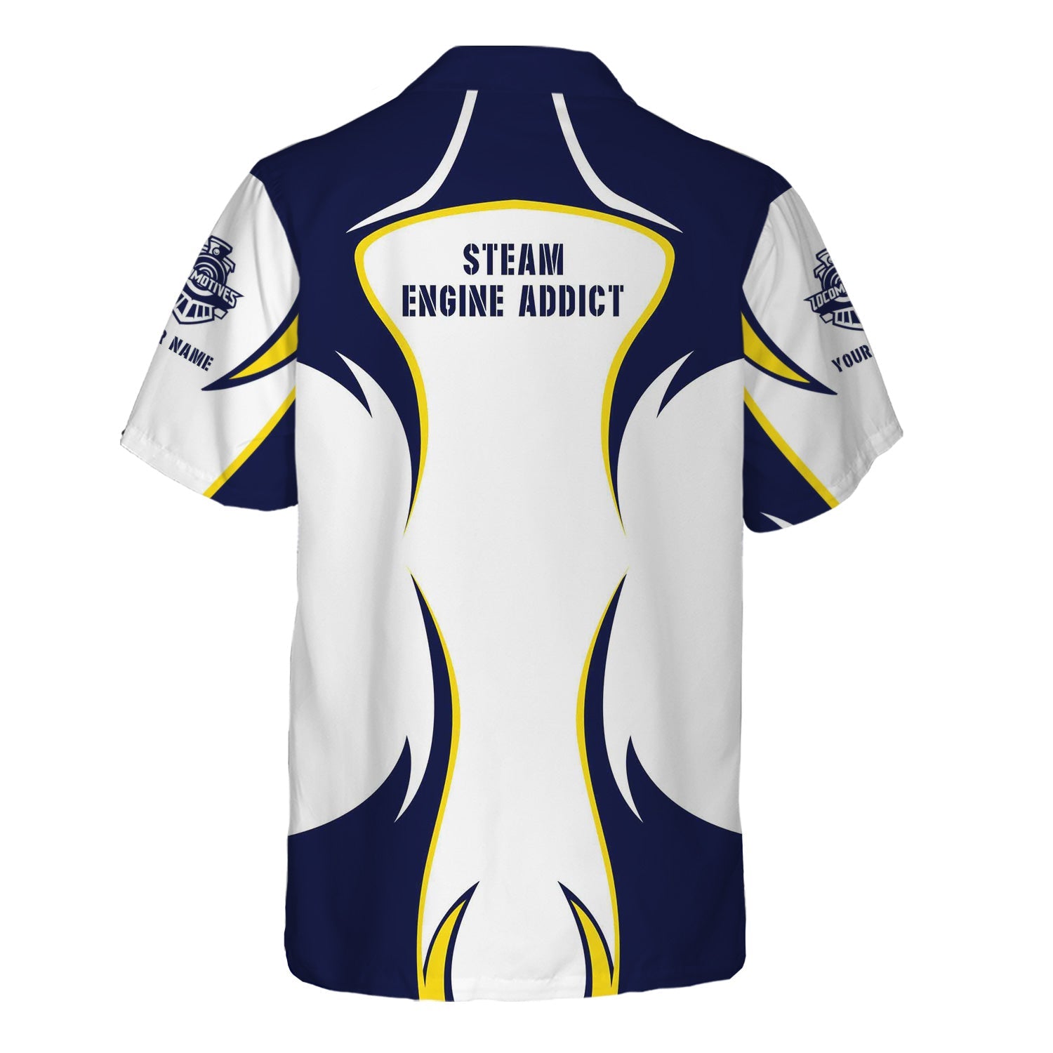 Railspirit Personalized Jersey Central Railroad Hawaiian Shirt Distinctive Flame Style CNJ Shirt For Steam Engine Addict