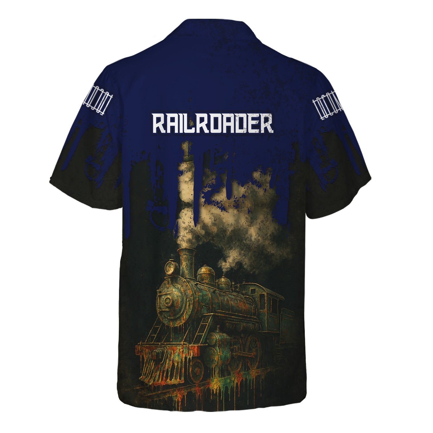 Railspirit Personalized CNJ Jersey Central Railroad Hawaiian Shirt Vintage Train Art Style Shirt For Locomotive Fans