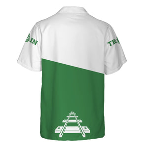 Railspirit Personalized Burlington Northern Railroad Hawaiian Shirt One Track Mind Unisex Train Shirt Gift Idea For Train Lover