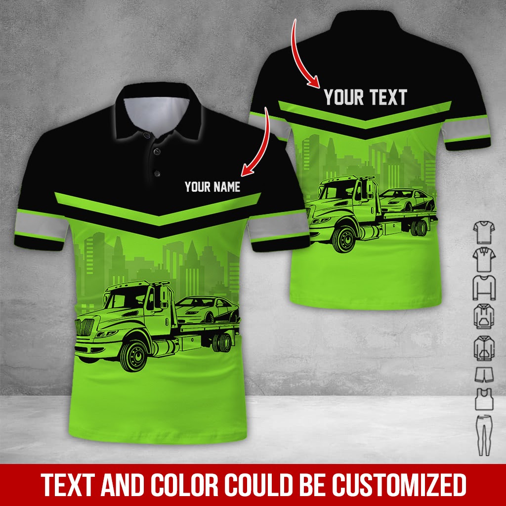 Custom Name Love Tow Truck Clothes, Personalized Trucker Apparel