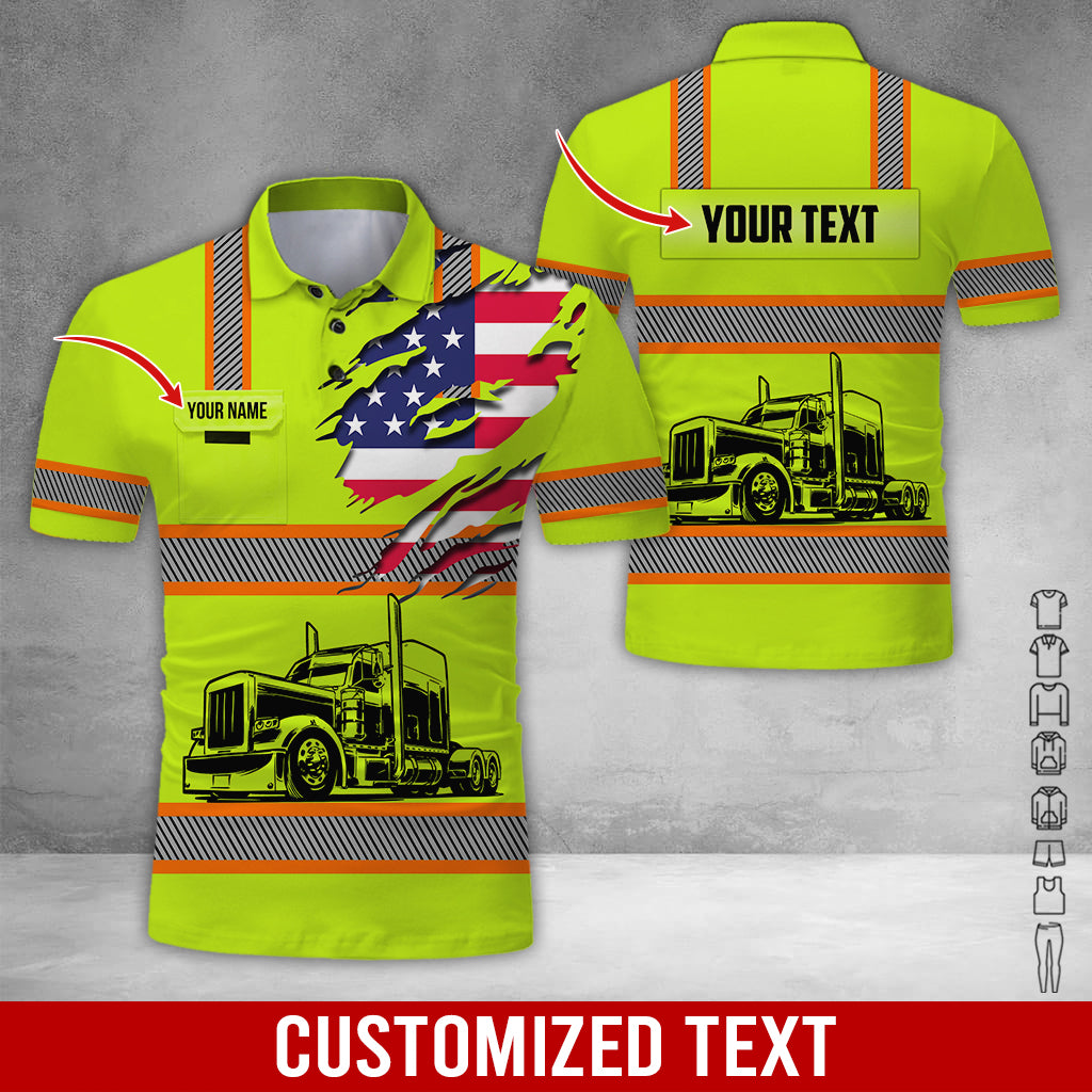Customized Name Love Truck Printed Clothes, Personalized Tow Driver Apparel