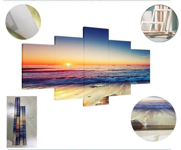 Train Locomotive 1 � Automative 5 Panel Canvas Art Wall Decor Luxury Multi Canvas Prints, Multi Piece Panel Canvas Gallery Art Print
