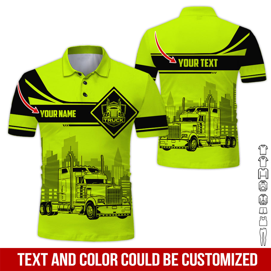 Custom Name Love Semi Truck Shirt, Personalized Workwear, Truck Driver Gift