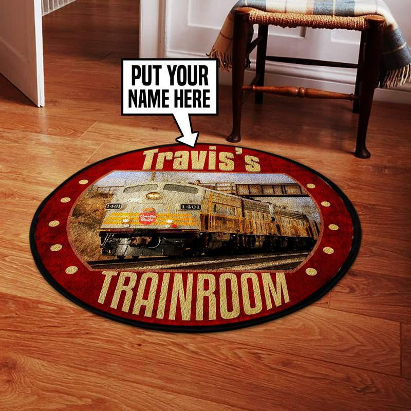 Railspirit Personalized Canadian Pacific Railroad Round Mat Round Floor Mat Room Rugs Carpet Outdoor Rug Washable Rugs