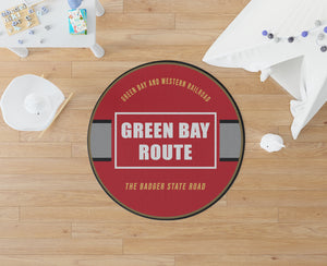 Railspirit Greenbay Living Room Round Mat Green Bay & Western Railroad Circle Rug