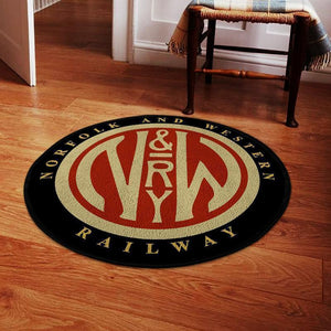 Railspirit Norfolk Round Mat Norfolk Western Railroad Round Floor Mat Room Rugs Carpet Outdoor Rug Washable Rugs