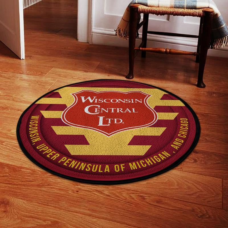 Railspirit Wcl Living Room Round Mat Wcl Wisconsin Central Limited Railroad Circle Rug