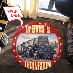 Railspirit Personalized Union Pacific Big Bog 4014 Railroad Round Mat 05310 Living Room Rugs, Bedroom Rugs, Kitchen Rugs