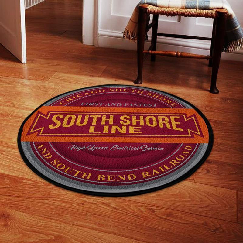 Railspirit Csssb Living Room Round Mat Chicago South Shore & South Bend Railroad Circle Rug
