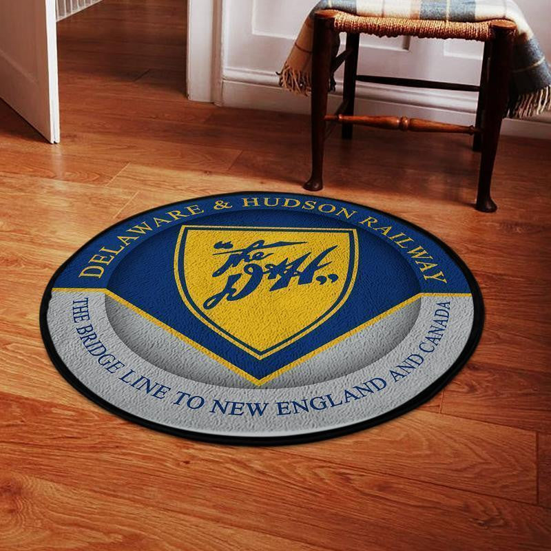 Railspirit Delaware Round Mat Delaware And Hudson Railroad Round Floor Mat Room Rugs Carpet Outdoor Rug Washable Rugs