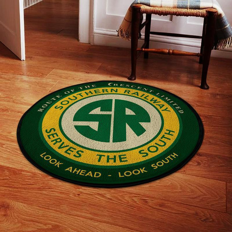 Railspirit Living Room Round Mat Southern Railway Circle Rug