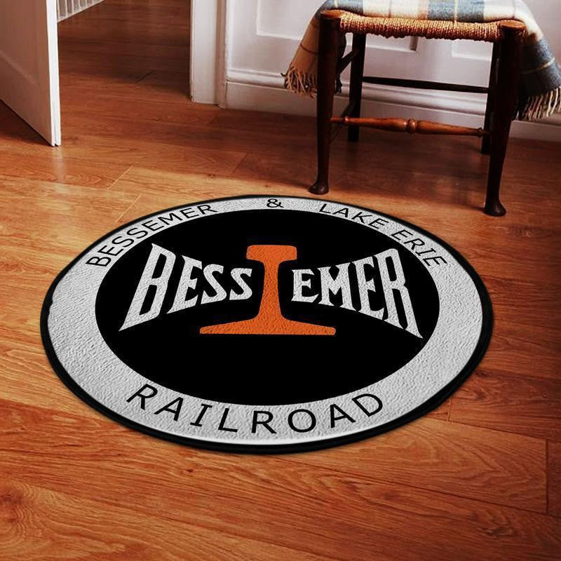 Railspirit Bessemer Round Mat Bessemer And Lake Erie Railroad Round Floor Mat Room Rugs Carpet Outdoor Rug Washable Rugs