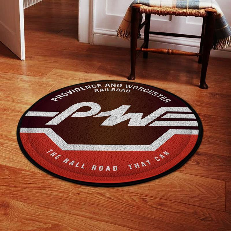 Railspirit Pnw Living Room Round Mat Providence & Worcester Railroad Circle Rug