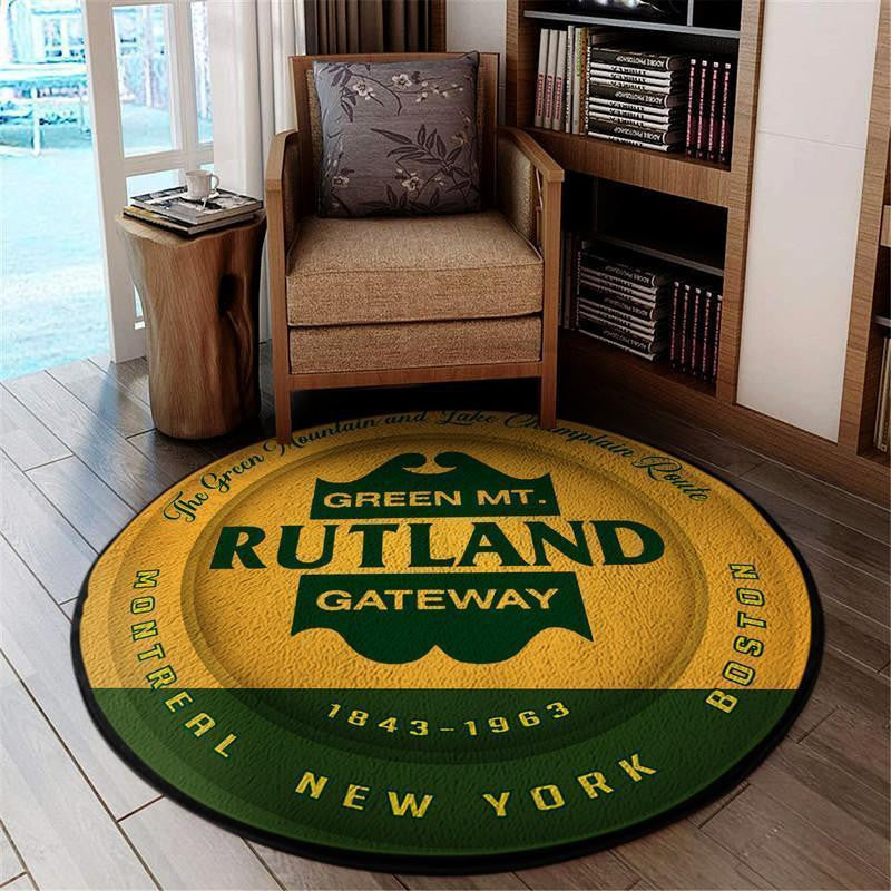 Railspirit Rutland Railway Round Mat Round Floor Mat Room Rugs Carpet Outdoor Rug Washable Rugs
