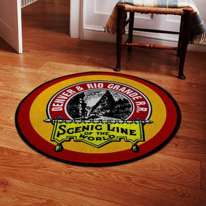 Railspirit Denverrio Round Mat Drgw Denver And Rio Grande Western Railroad 04635 Living Room Rugs, Bedroom Rugs, Kitchen Rugs