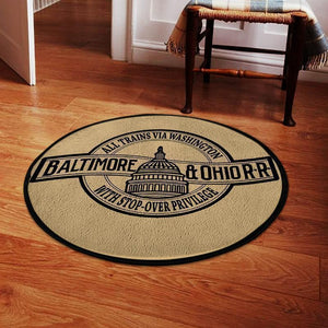 Railspirit Borr Round Mat Baltimore Ohio Railroad Round Floor Mat Room Rugs Carpet Outdoor Rug Washable Rugs