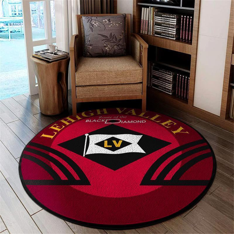 Railspirit Lehigh Round Mat Lehigh Valley Railroad Round Floor Mat Room Rugs Carpet Outdoor Rug Washable Rugs