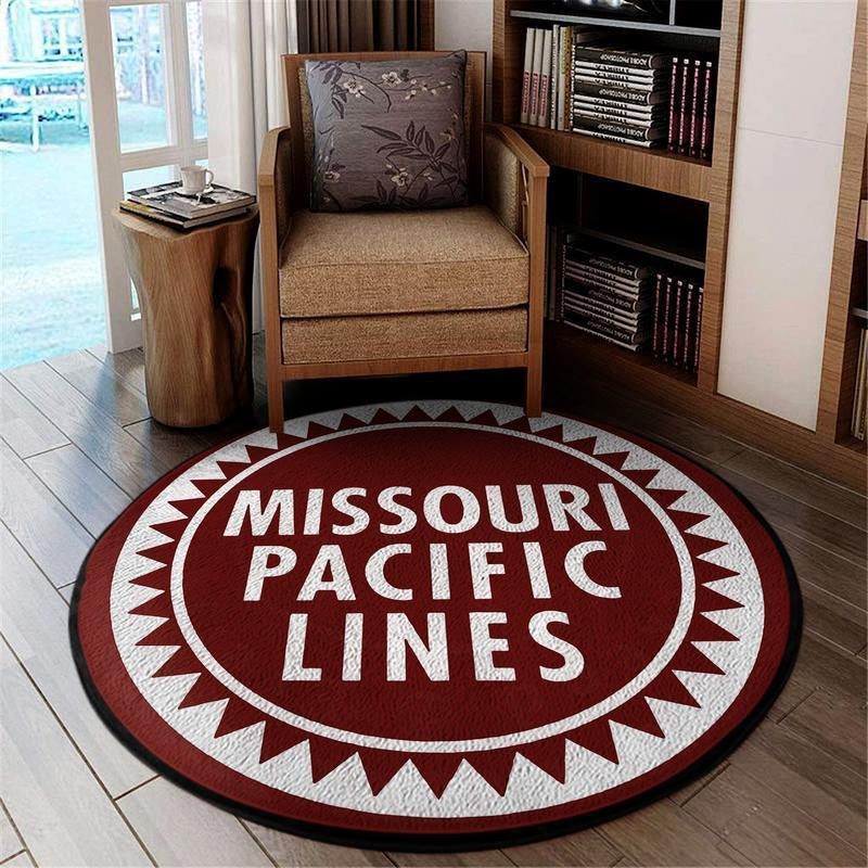Railspirit Missouri Living Room Round Mat Missouri Pacific Lines Circle Rug