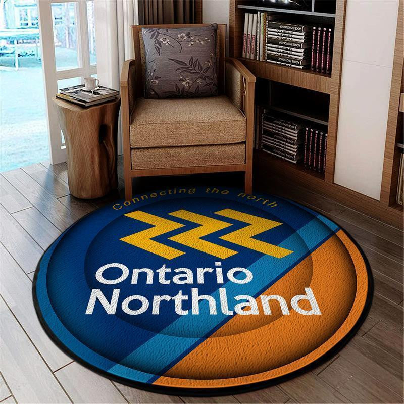 Railspirit Ont Ontario Round Mat The Ontario Northland Railroad Round Floor Mat Room Rugs Carpet Outdoor Rug Washable Rugs