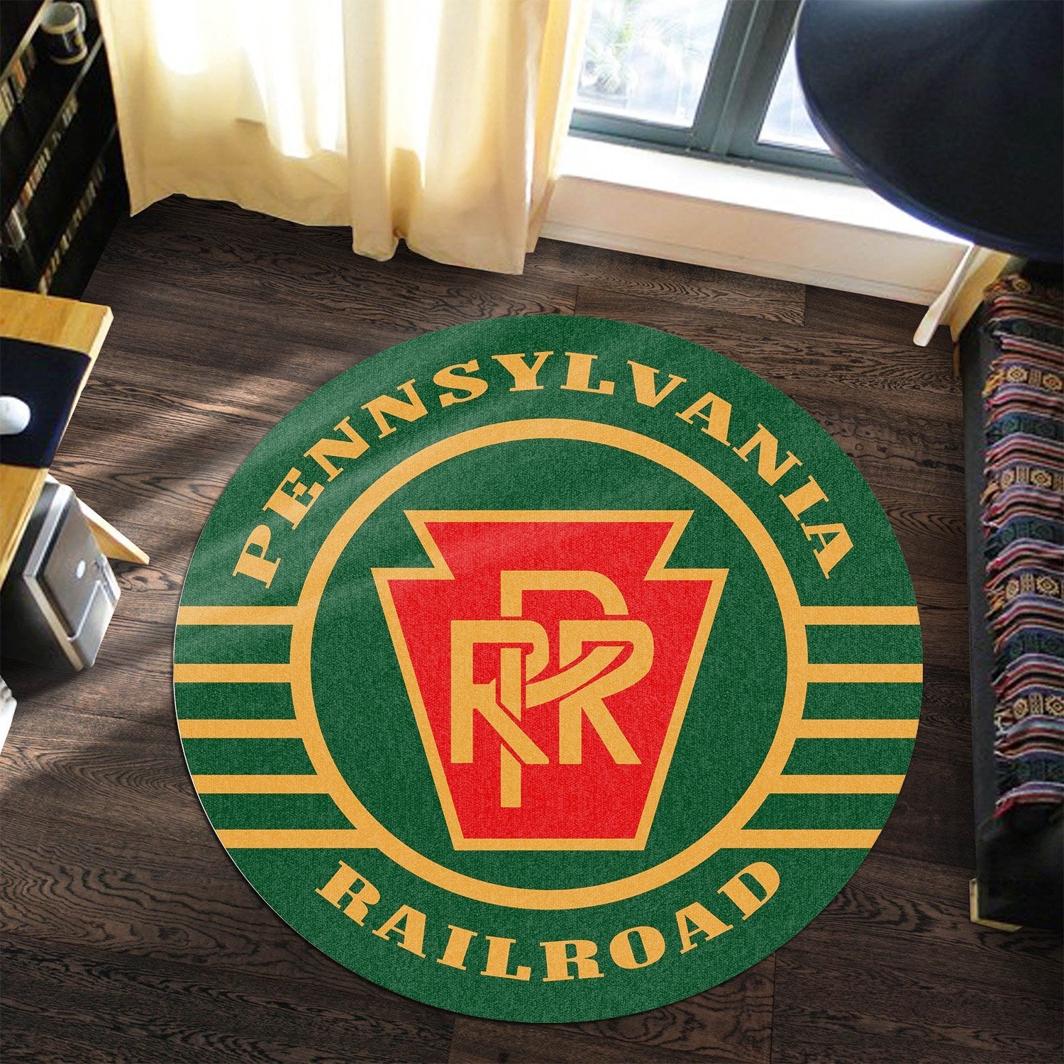 Railspirit Pennsylvania Railroad Round Mat Round Floor Mat Room Rugs Carpet Outdoor Rug Washable Rugs